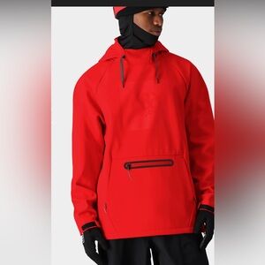 686 Men's Bright Orange Snowboarding HOODIE EUC men’s medium infinite-dry